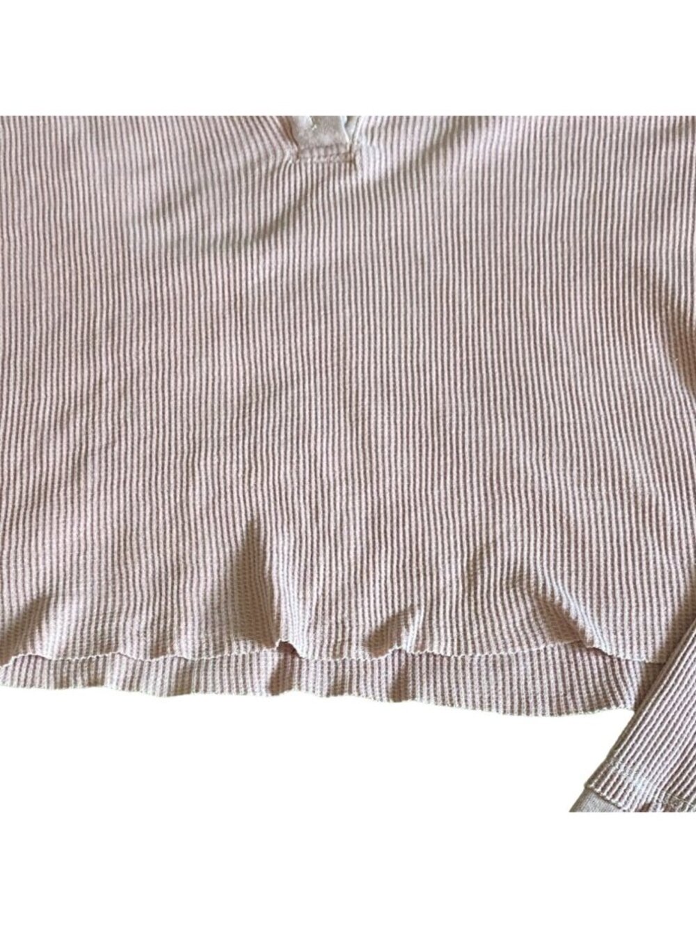 Wild Fable Womens Waffle Knit Cropped Thermal Shirt-Pink-Size M-GUC - Picture 5 of 7